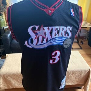 Allen Iverson vintage Mitchell & Ness Black and Red Sixers Jersey